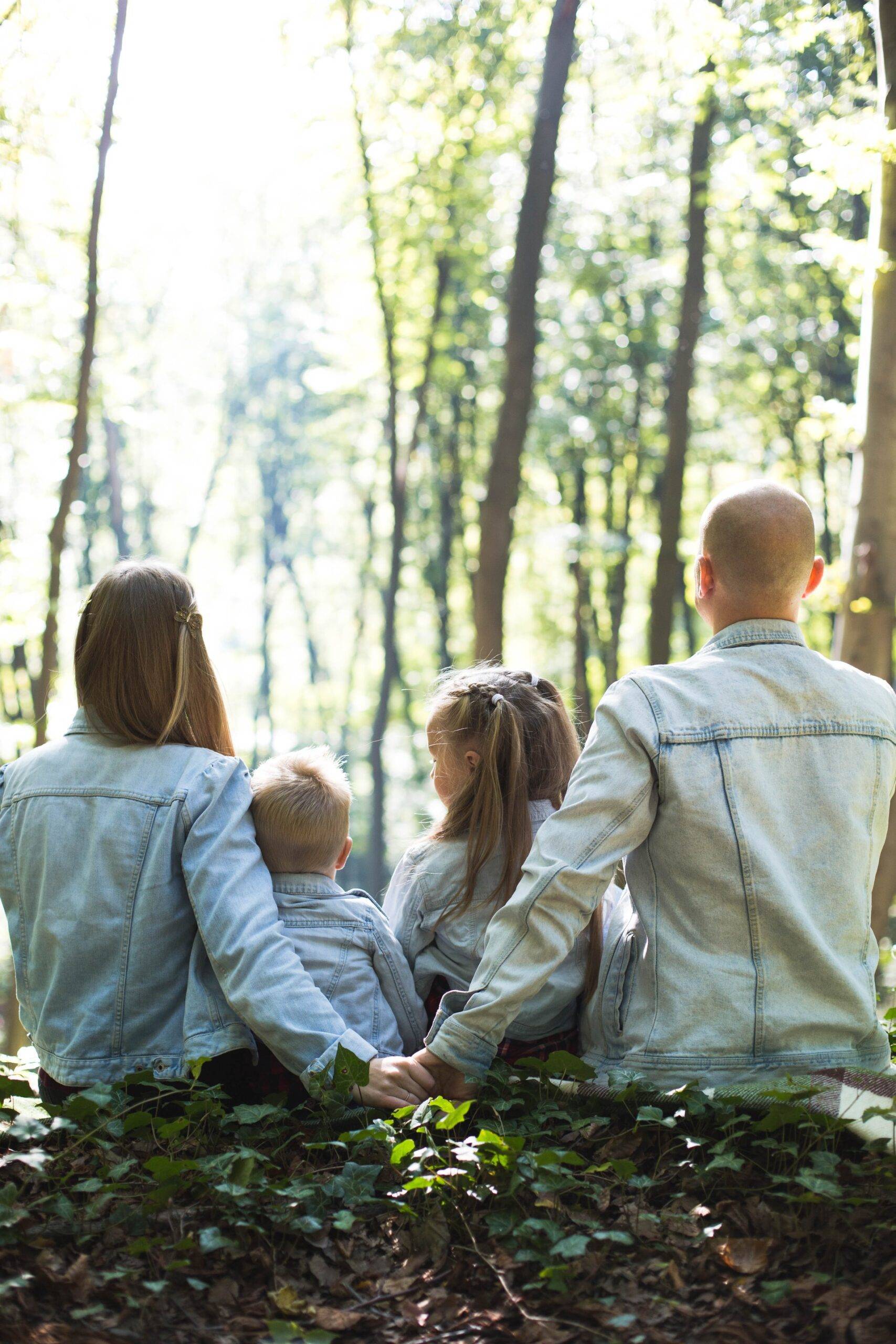 Happy family enjoying quality time together, parents and children bonding. Happy family enjoying quality time together, parents and children bonding.